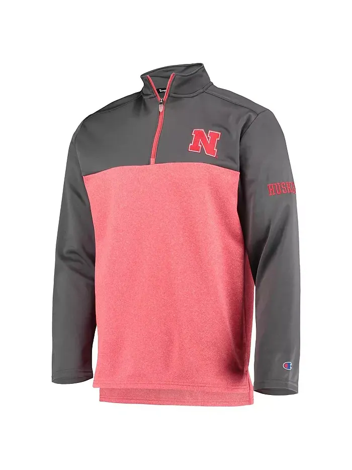 Мужская красная куртка Nebraska Huskers Gameday с молнией на четверть Champion — изображение 2 из 4