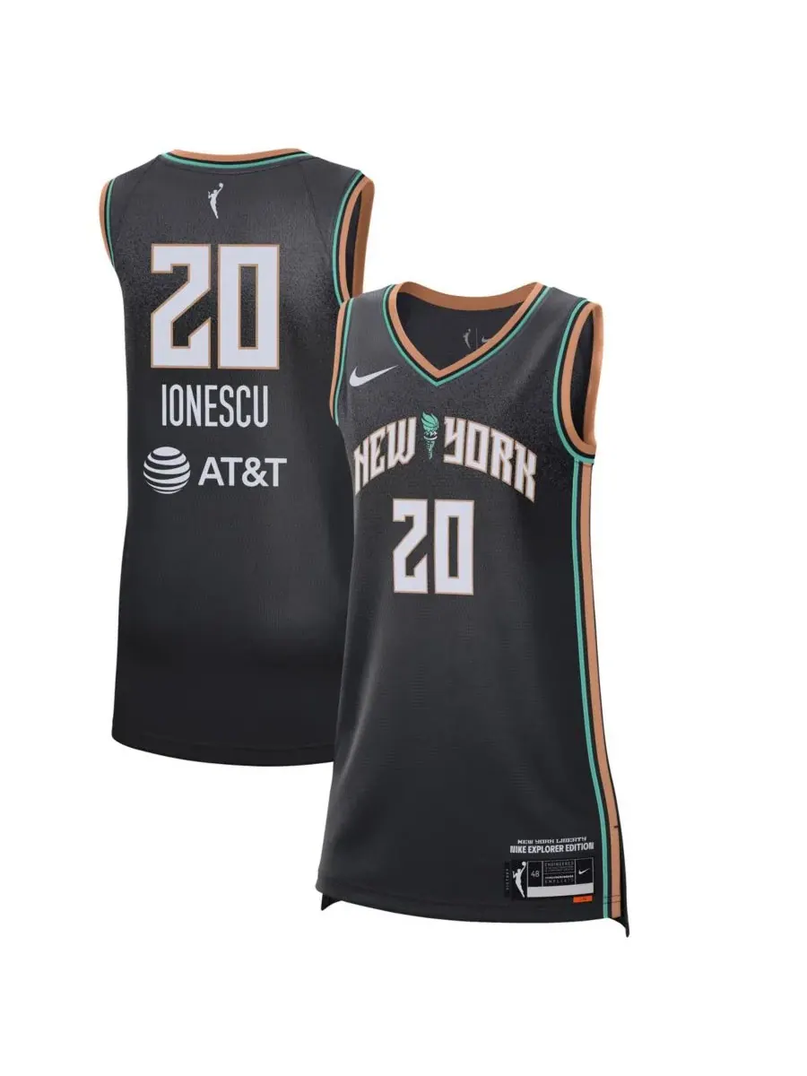 Nike Женская черная футболка Сабрины Ионеску New York Liberty 2021 Explorer Edition Victory Player — изображение 1 из 3