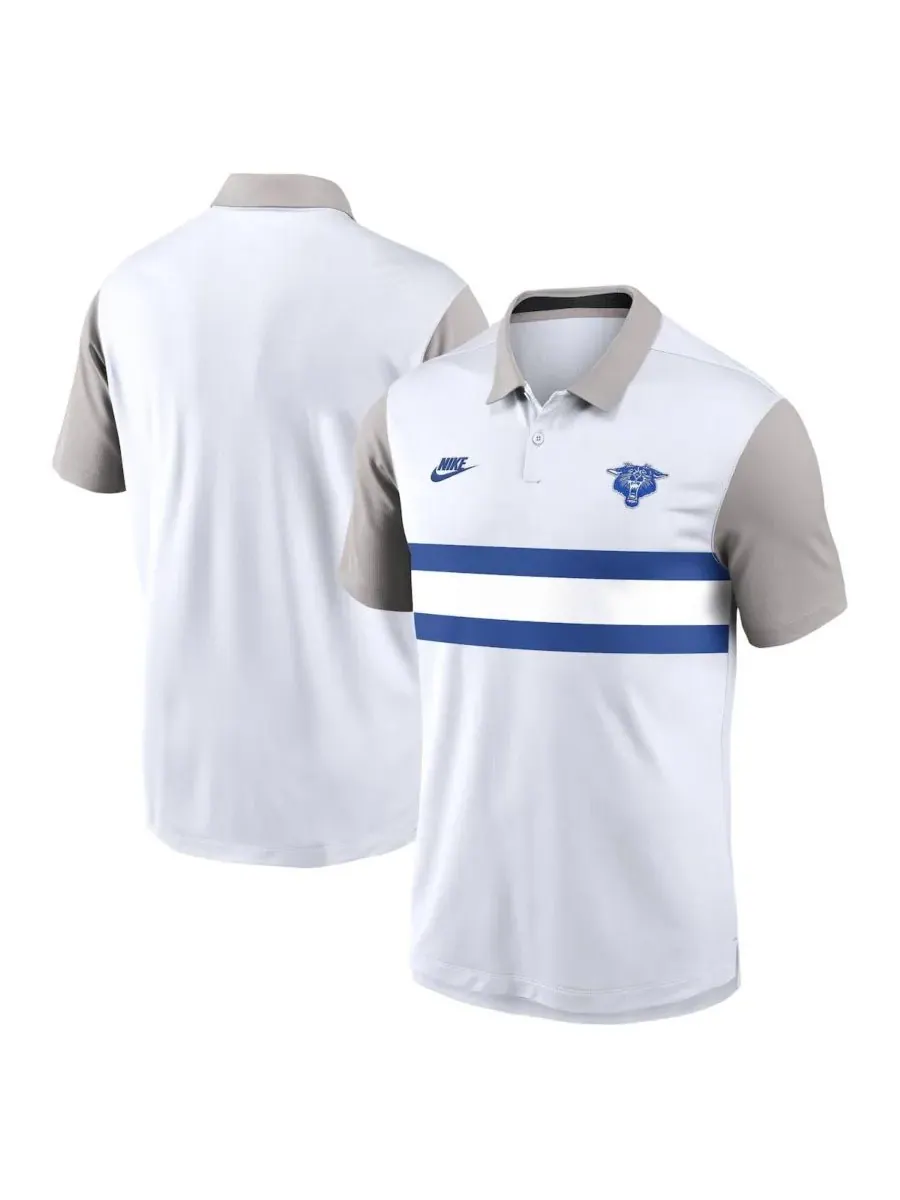 Nike Мужская поло-рубашка Kentucky Wildcats Athletic Prep Legacy Logo Vapor Performance — изображение 1 из 3, белый серый