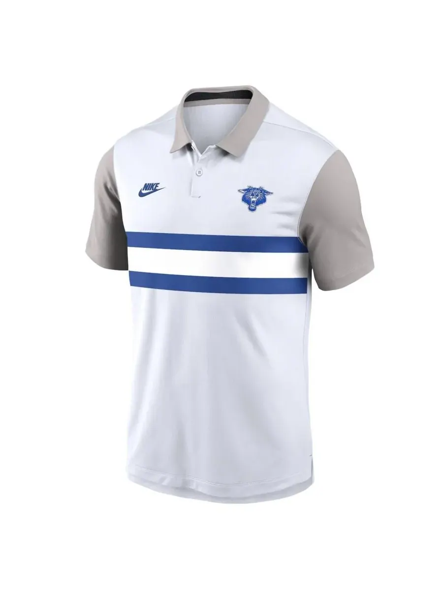 Nike Мужская поло-рубашка Kentucky Wildcats Athletic Prep Legacy Logo Vapor Performance — изображение 2 из 3, белый серый