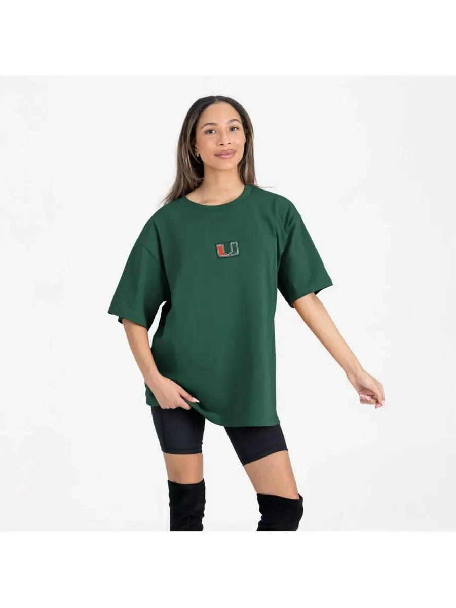 Gameday Couture Женская зеленая футболка Miami Hurricanes оверсайз с надписью Back at Ya — изображение 1 из 5, зеленый