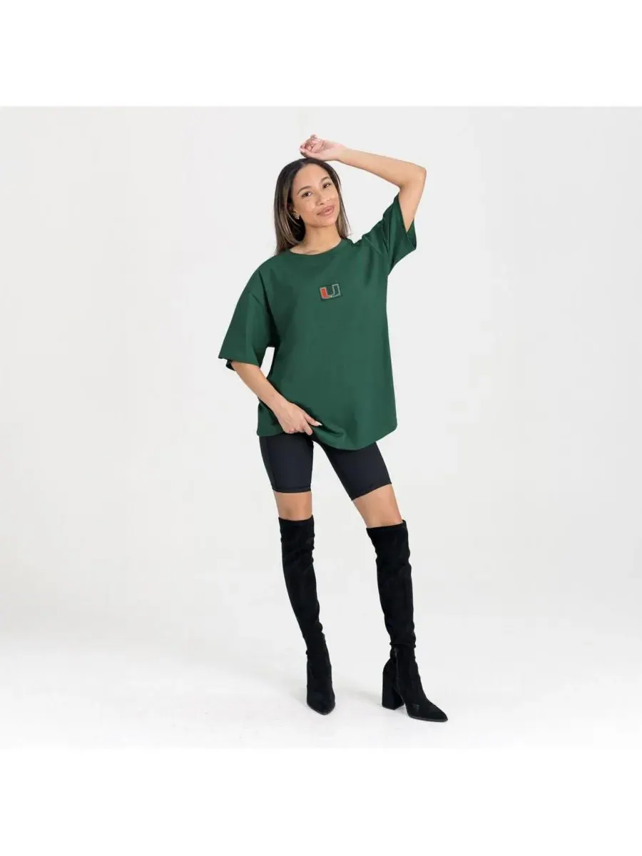 Gameday Couture Женская зеленая футболка Miami Hurricanes оверсайз с надписью Back at Ya — изображение 3 из 5, зеленый
