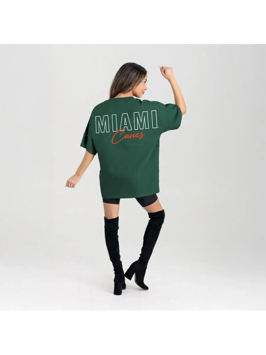 Gameday Couture Женская зеленая футболка Miami Hurricanes оверсайз с надписью Back at Ya — изображение 4 из 5, зеленый