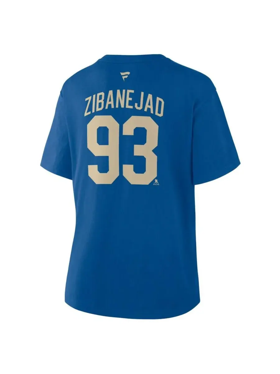 Fanatics Женская синяя футболка Mika Zibanejad New York Rangers Authentic Stack с именем и номером — изображение 3 из 3