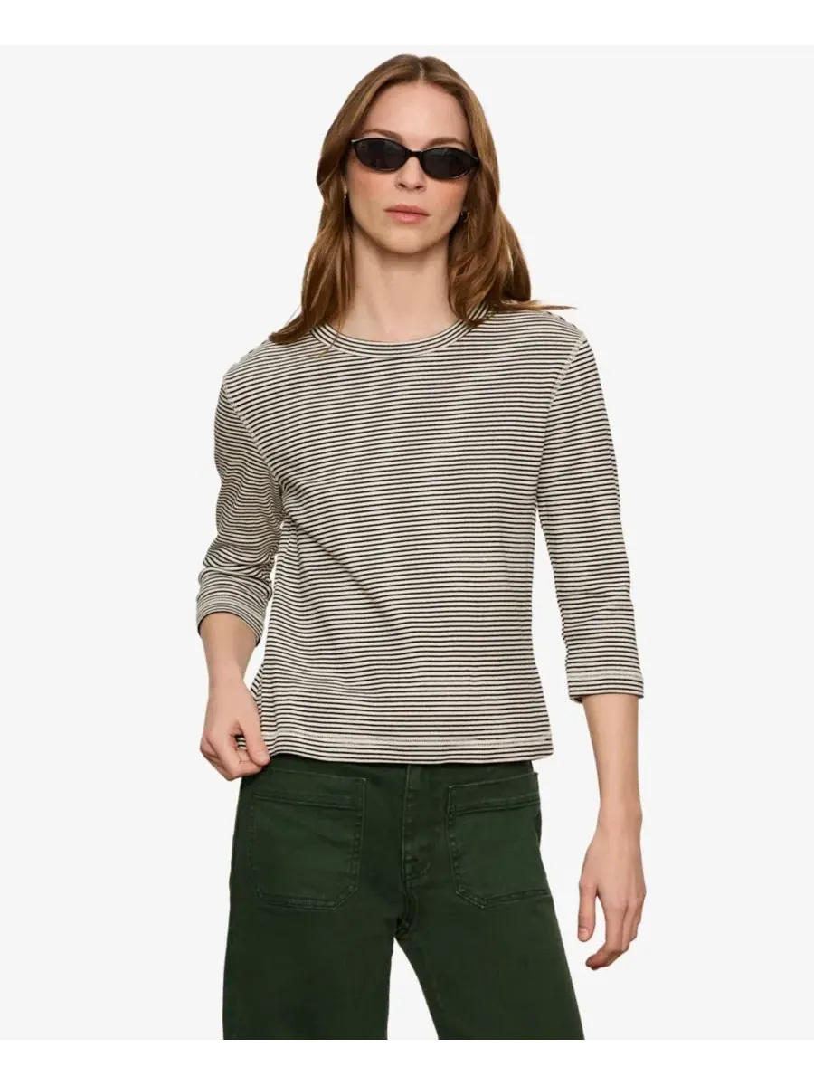 Футболка с рукавом 3/4 и круглым вырезом Sanctuary, Chalk French Stripe — изображение 1 из 6