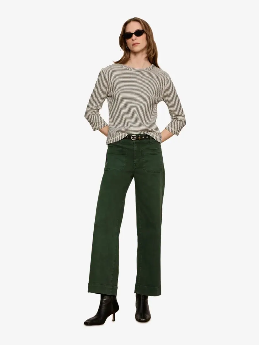 Футболка с рукавом 3/4 и круглым вырезом Sanctuary, Chalk French Stripe — изображение 2 из 6