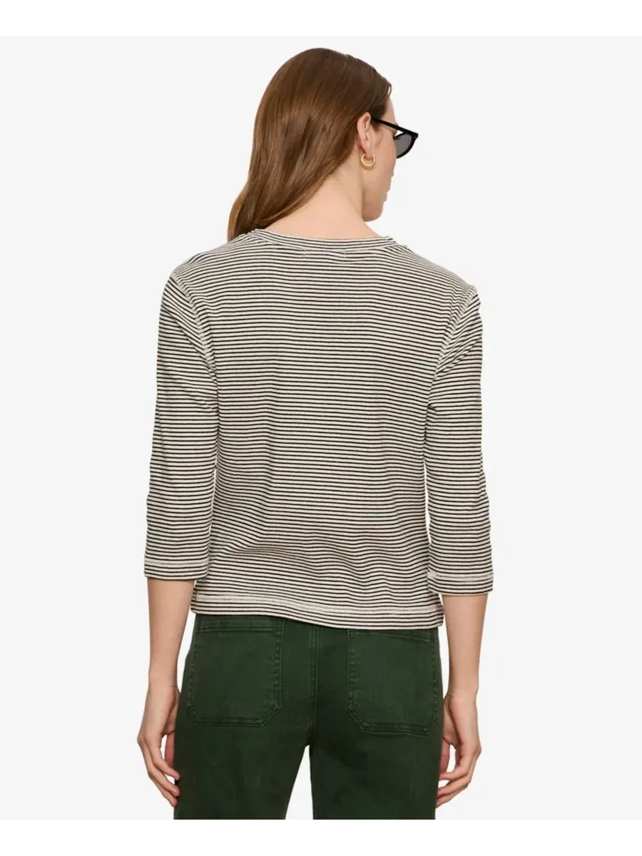 Футболка с рукавом 3/4 и круглым вырезом Sanctuary, Chalk French Stripe — изображение 5 из 6