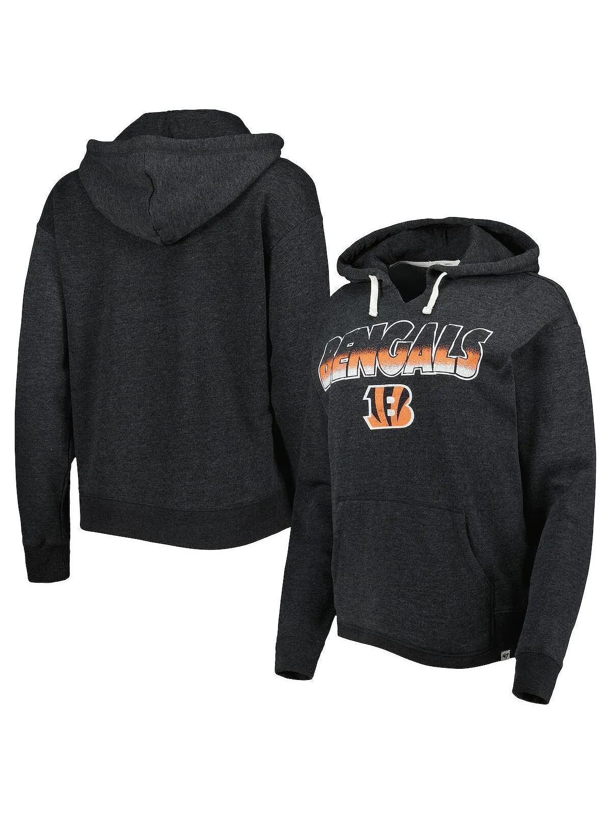 Женский черный пуловер с капюшоном Cincinnati Bengals Color Rise Kennedy '47 Brand — изображение 1 из 1