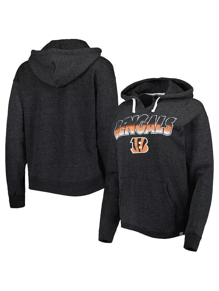 Женский черный пуловер с капюшоном Cincinnati Bengals Color Rise Kennedy '47 Brand — изображение 1 из 1