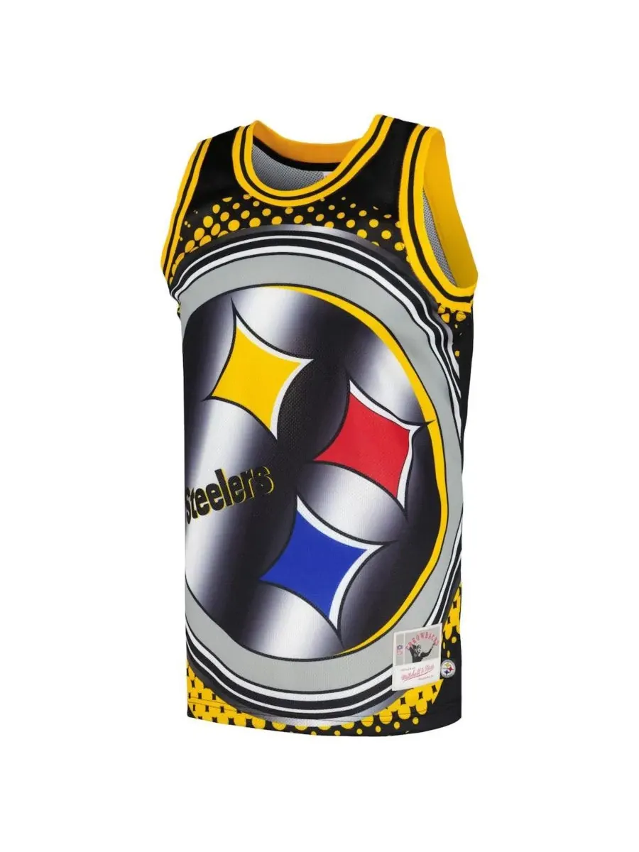 Mitchell & Ness Мужская черная модная майка Pittsburgh Steelers Big Face 7.0 — изображение 2 из 3, черный