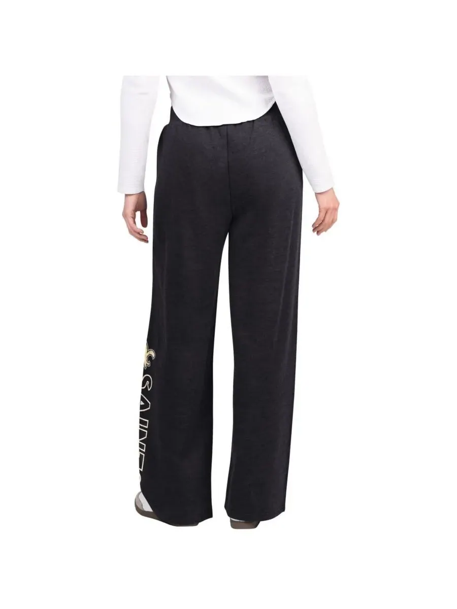 G-III 4Her by Carl Banks Женские черные спортивные штаны New Orleans Saints Field Wide Leg — изображение 2 из 2, черный