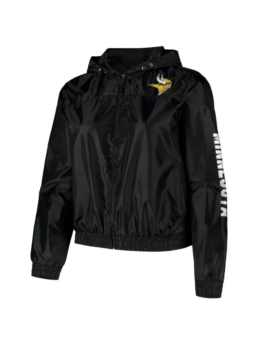 Fanatics Женская черная куртка на молнии с символикой команды Minnesota Vikings — изображение 3 из 3, черный