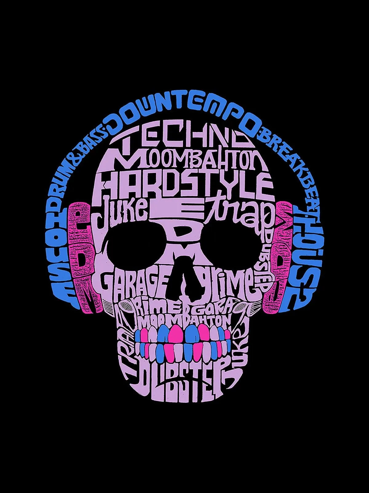 Мужская футболка premium blend word art styles of edm music LA Pop Art — изображение 3 из 3, черный