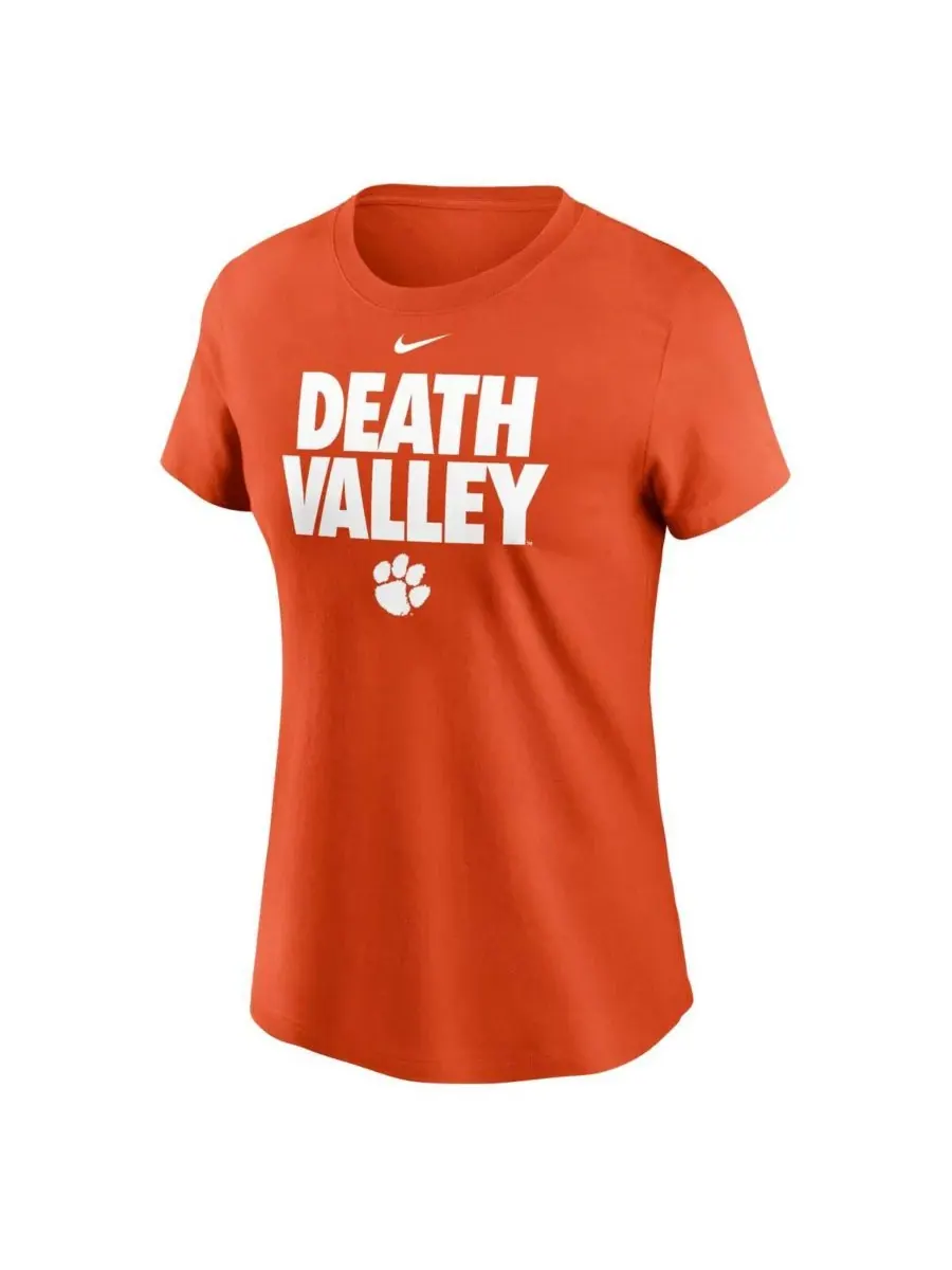 Nike Женская футболка с фирменной кричалкой команды Clemson Tigers "Local Ultimate Chant" — изображение 3 из 3, оранжевый