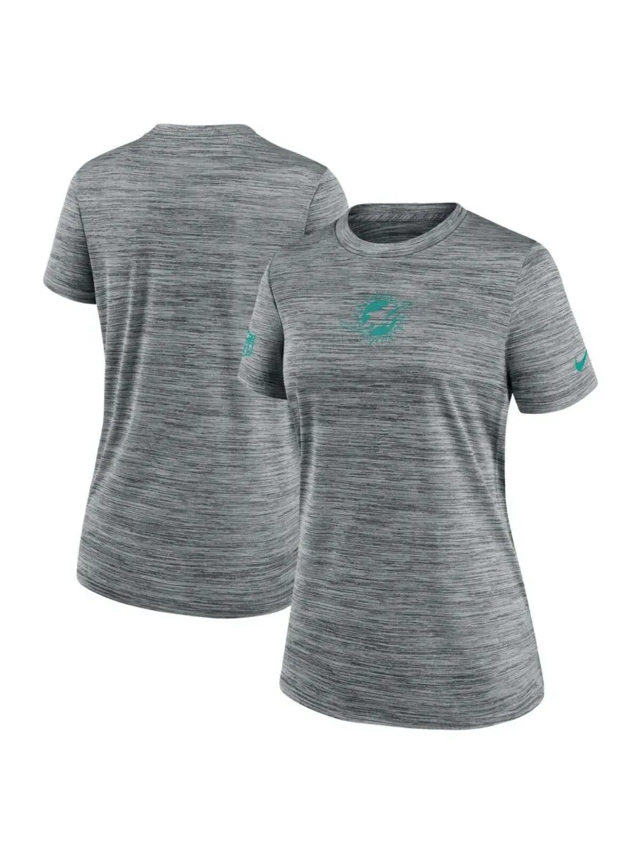 Nike Женская серая футболка Miami Dolphins Sideline Velocity Performance — изображение 1 из 3, серый
