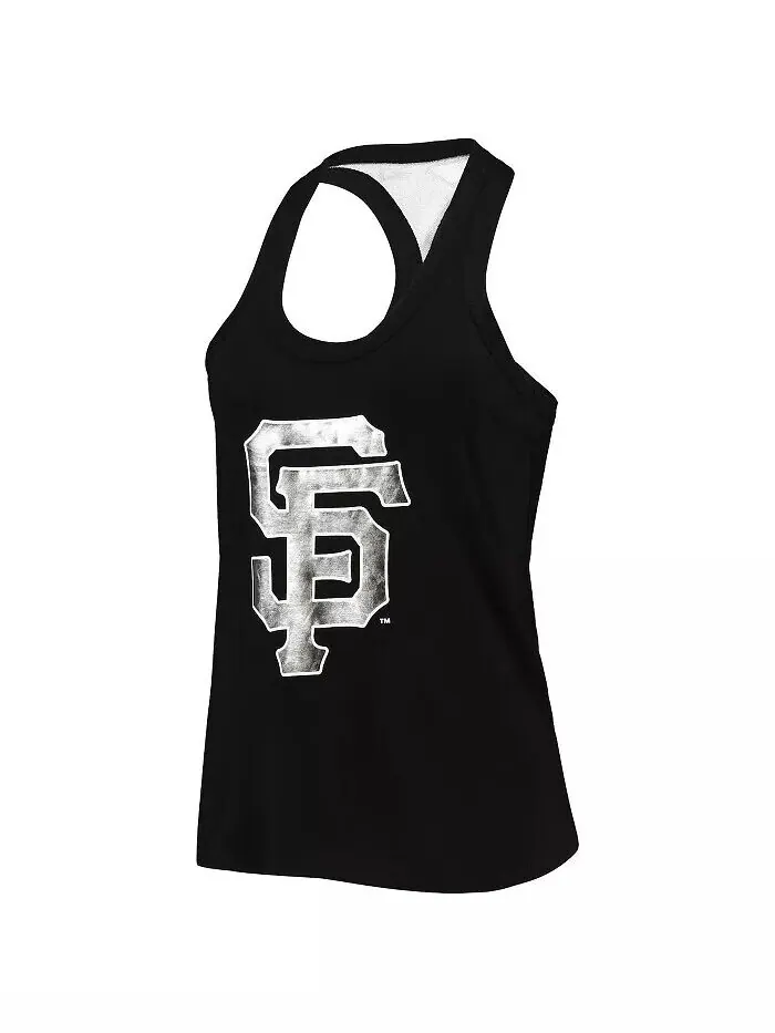 Черная женская майка San Francisco Giants Tonal Athleisure Racerback The Wild Collective — изображение 2 из 4