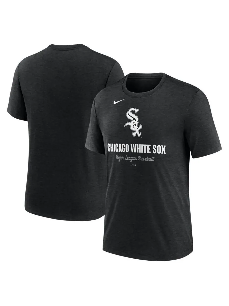 Nike Мужская футболка из смешанной ткани с логотипом Chicago White Sox — изображение 1 из 3, черный