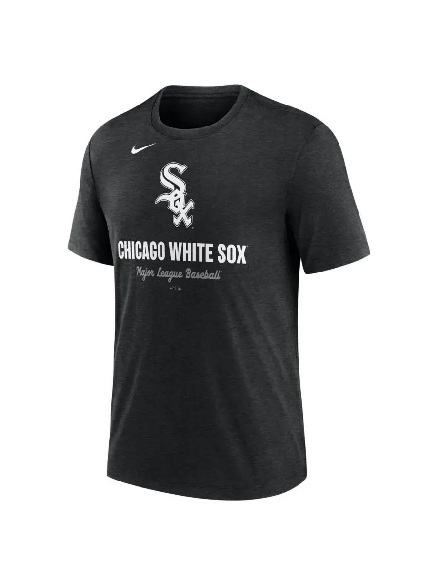 Nike Мужская футболка из смешанной ткани с логотипом Chicago White Sox — изображение 3 из 3, черный