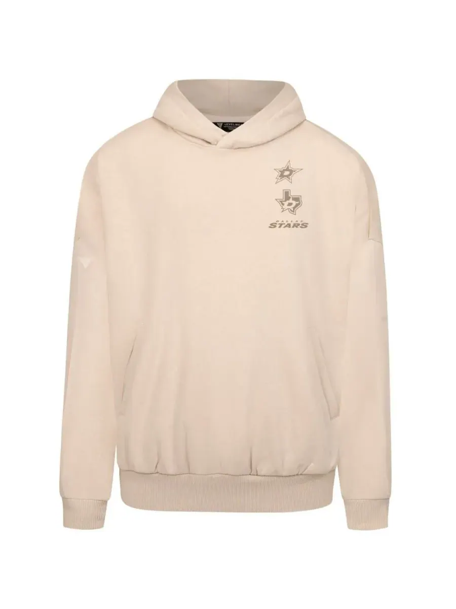 LevelWear Мужская кремовая толстовка с капюшоном и логотипом Dallas Stars Contact Stamp — изображение 2 из 3, бежевый