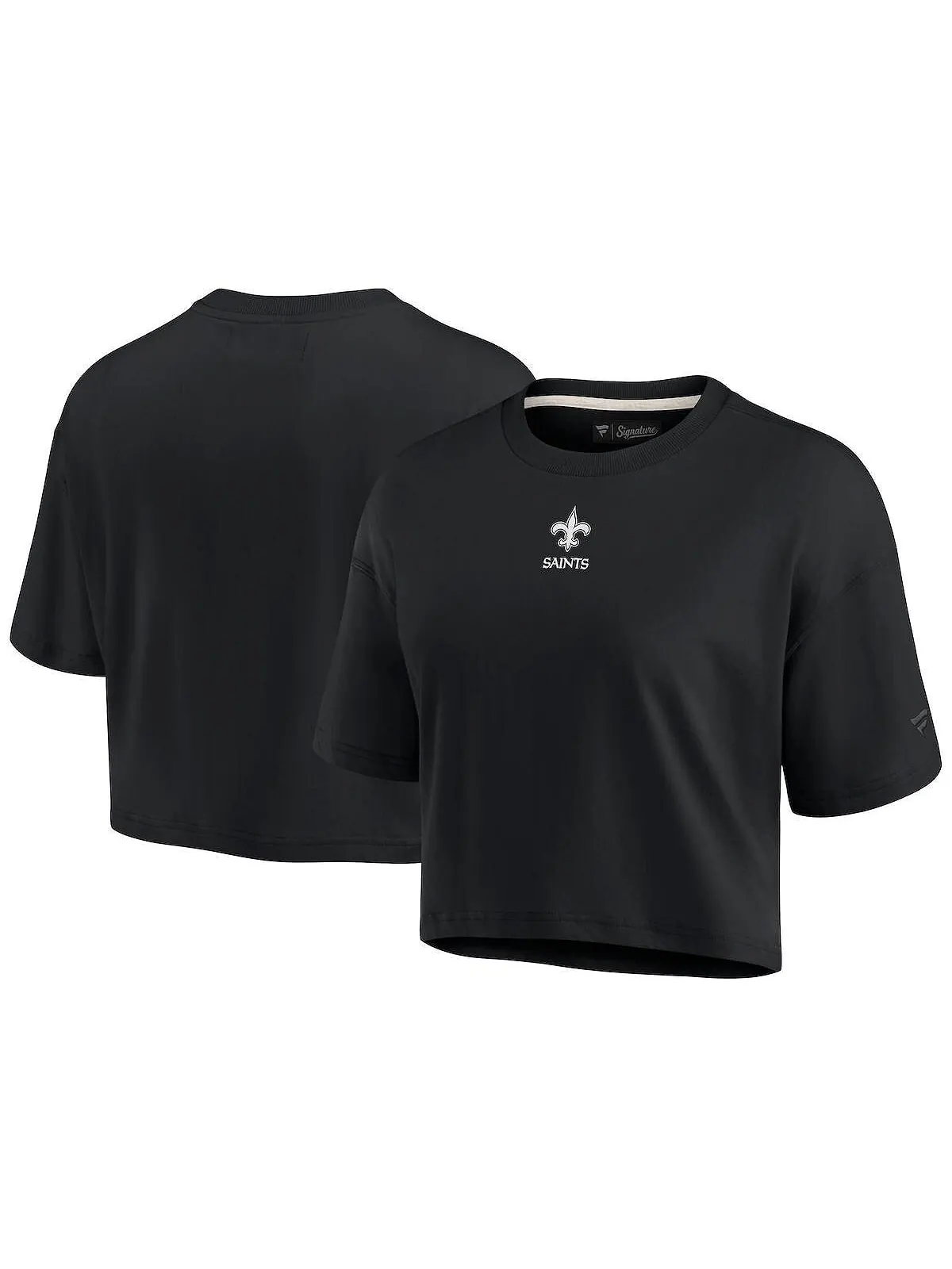 Женская черная укороченная футболка New Orleans Saints Super Soft с короткими рукавами Fanatics — изображение 1 из 3, черный