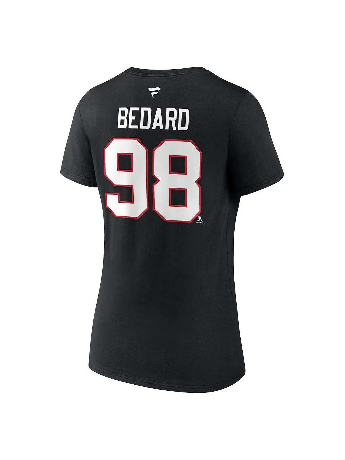 Женская черная футболка с фирменным логотипом Connor Bedard Chicago Blackhawks NHL Draft 2023, имя — изображение 2 из 3