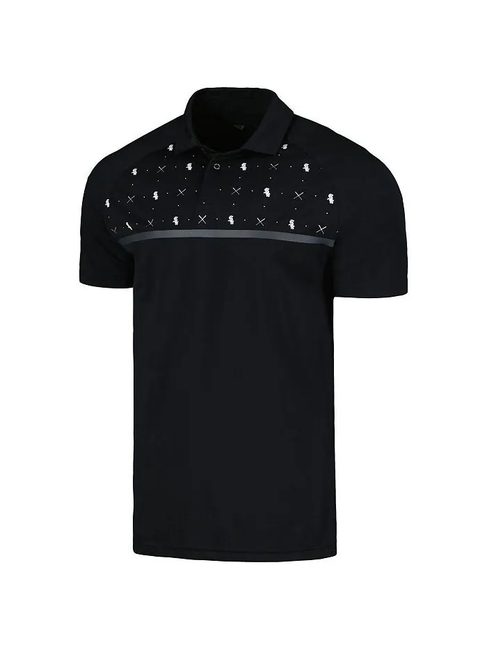 Мужская черная рубашка-поло реглан Chicago White Sox Sector Batter Up LevelWear — изображение 3 из 3, черный