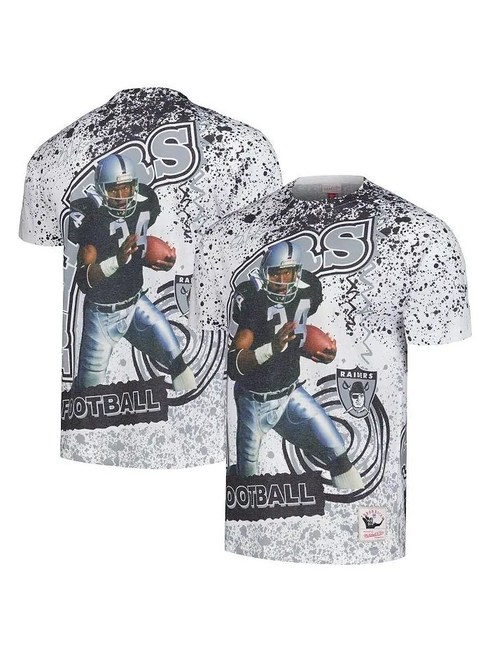 Мужская белая футболка Bo Jackson Las Vegas Raiders с именем и номером игрока в отставке Mitchell & — изображение 1 из 3