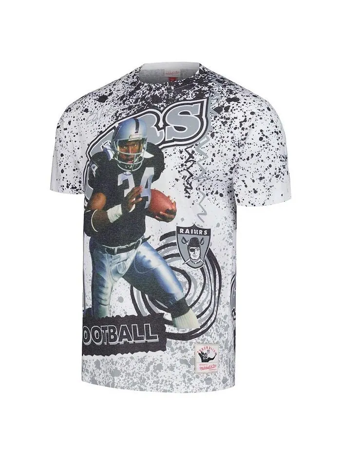 Мужская белая футболка Bo Jackson Las Vegas Raiders с именем и номером игрока в отставке Mitchell & — изображение 2 из 3