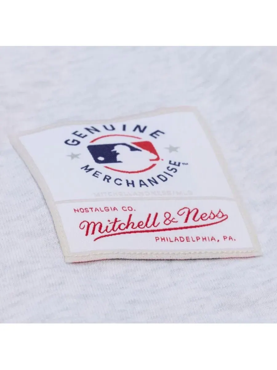 Женская укороченная футболка свободного кроя серого цвета с надписью Philadelphia Phillies Mitchell — изображение 3 из 5
