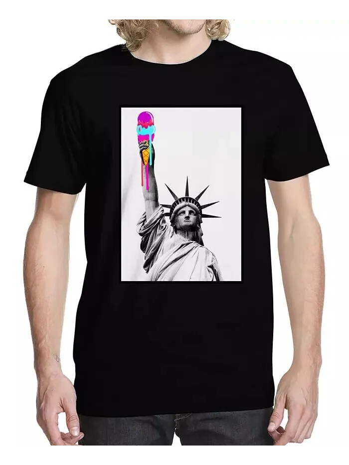 Мужская кремовая футболка с рисунком Liberty Buzz Shirts