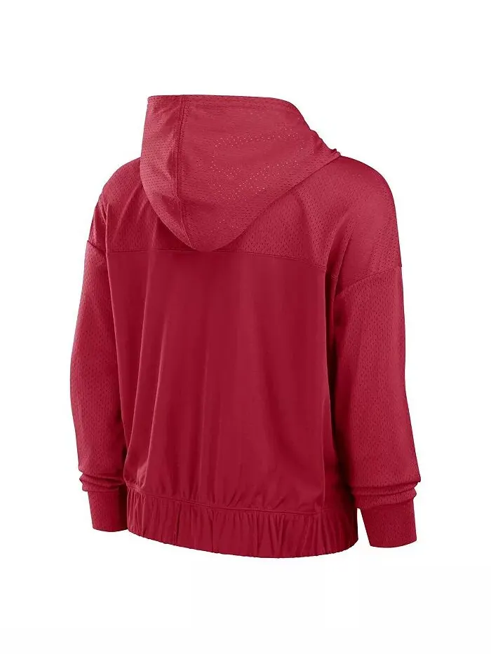 Женская толстовка с капюшоном Scarlet San Francisco 49ers Script Lock Full-Zip Fanatics — изображение 2 из 3