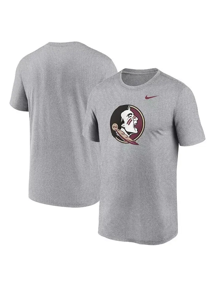 Футболка мужская Heather Gray Florida State Seminoles Primetime Legend с логотипом Nike — изображение 1 из 3
