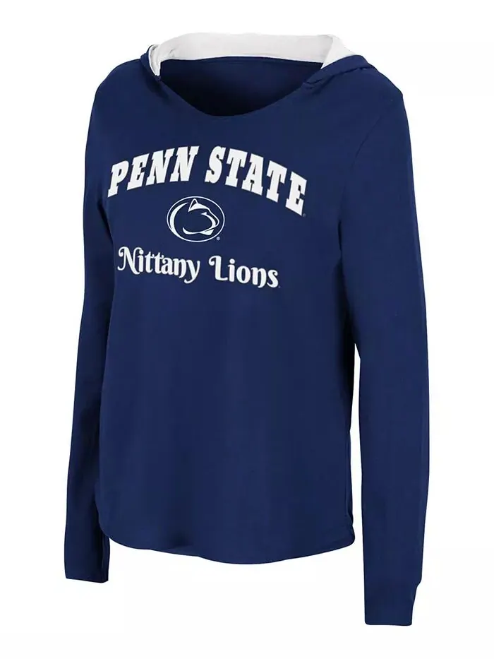 Женская темно-синяя футболка Penn State Nittany Lions Catalina с капюшоном и длинным рукавом — изображение 3 из 3