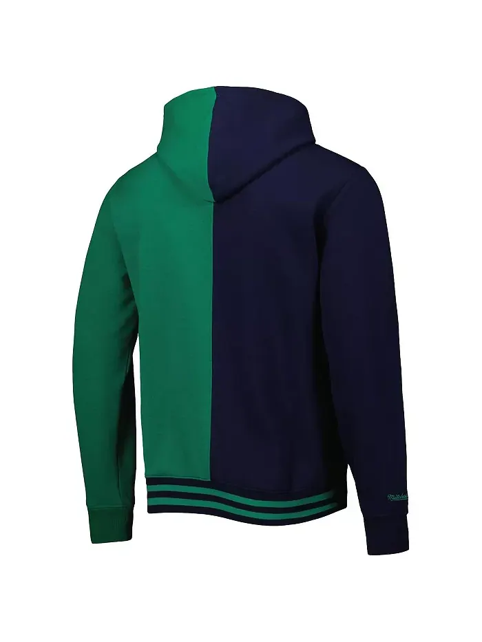 Мужской худи Dallas Mavericks Hardwood Classics Split цвета темно-синий и зеленый Mitchell & Ness — изображение 2 из 3