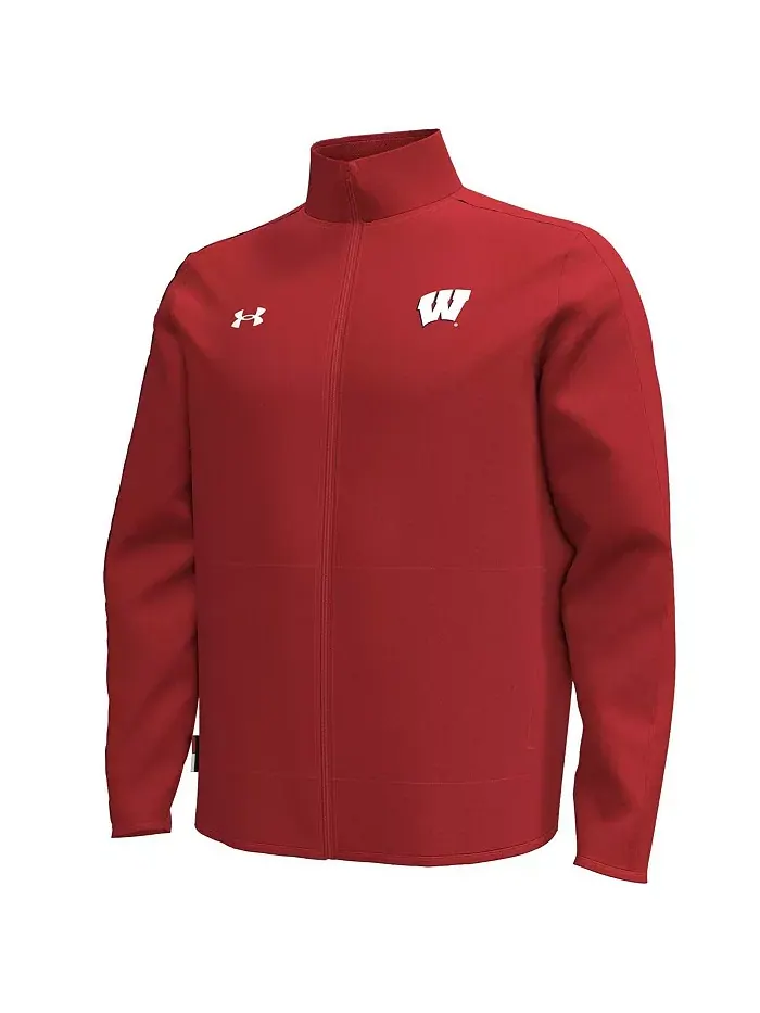 Мужская красная толстовка Wisconsin Badgers Command на молнии Under Armour — изображение 2 из 3