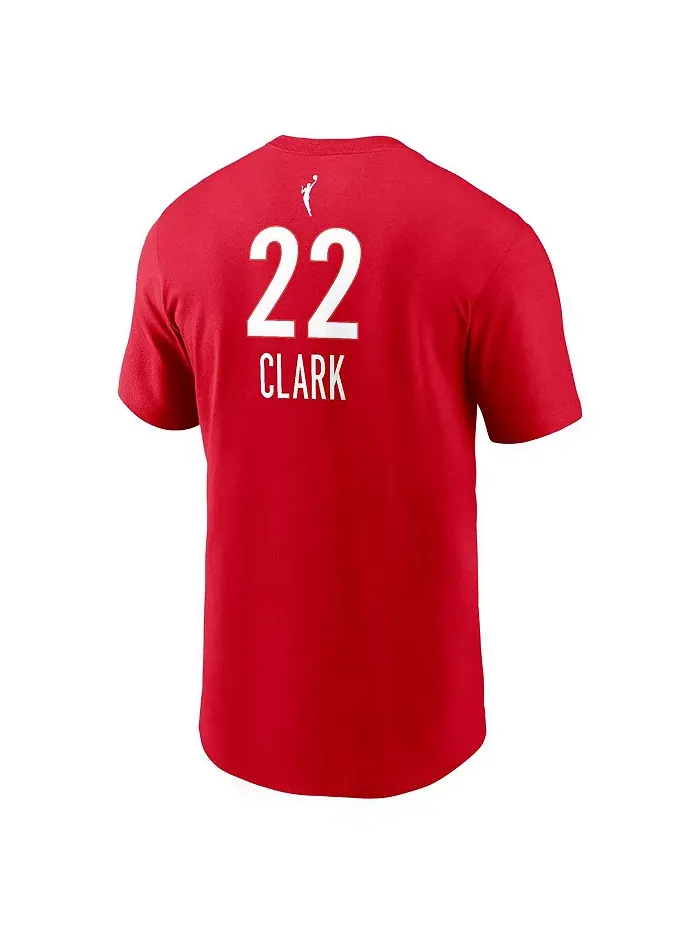 Мужская и женская футболка Caitlin Clark Red Indiana Fever 2024 WNBA Draft Rebel Edition с именем — изображение 2 из 3