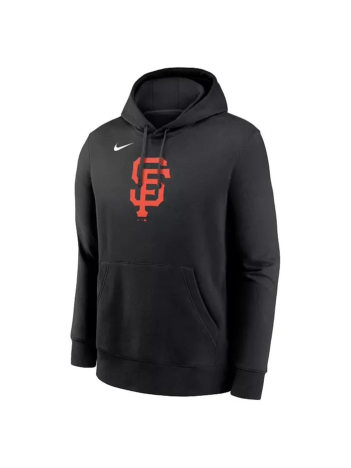 Мужская черная толстовка с капюшоном San Francisco Giants Logo Club Fleece Pullover Nike — изображение 2 из 3