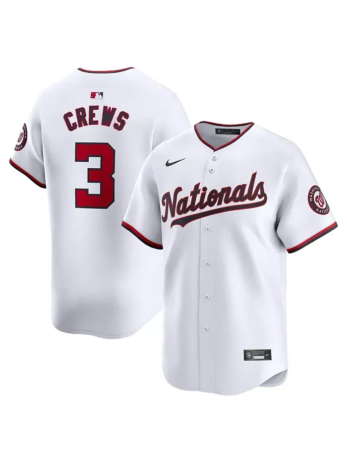 Мужская лимитированная игровая футболка Dylan Crews белого цвета Washington Nationals Nike — изображение 1 из 3