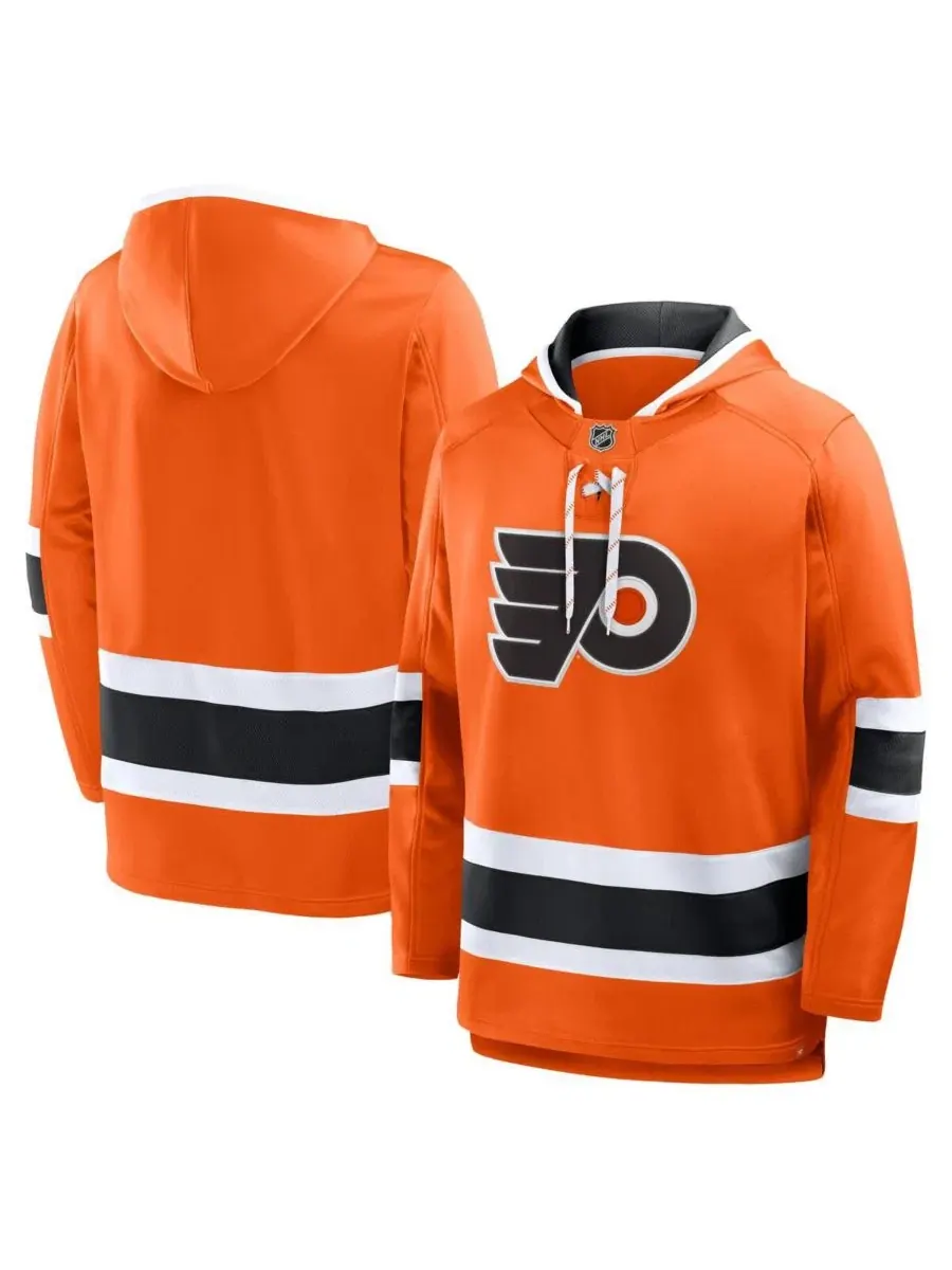 Худи из флиса с капюшоном для мужчин Prime Time, Philadelphia Flyers Fanatics — изображение 1 из 3, оранжевый черный
