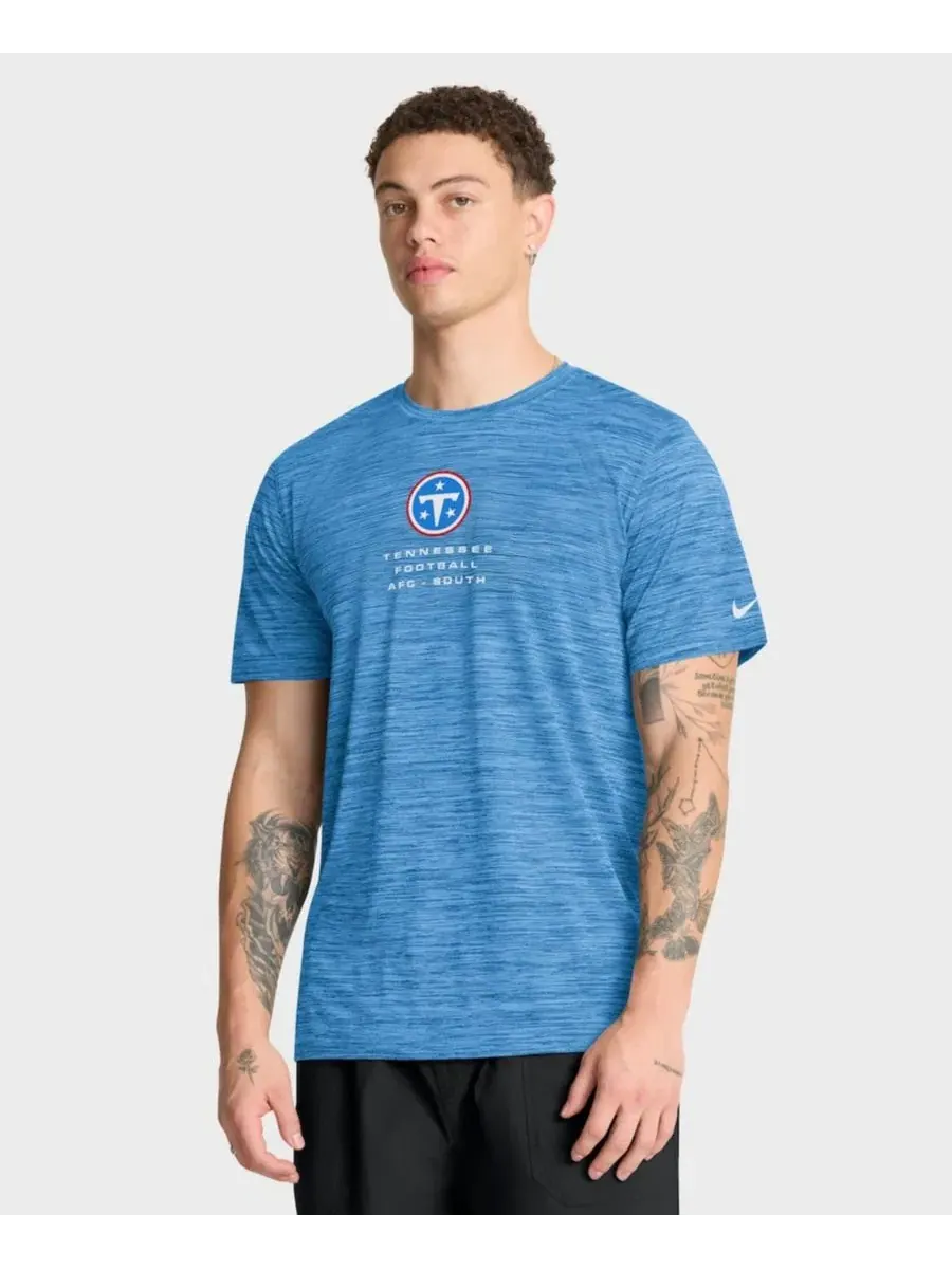 Футболка с коротким рукавом Tennessee Titans Velocity Ball Carrier Dri-FIT Light Blue Nike — изображение 1 из 5