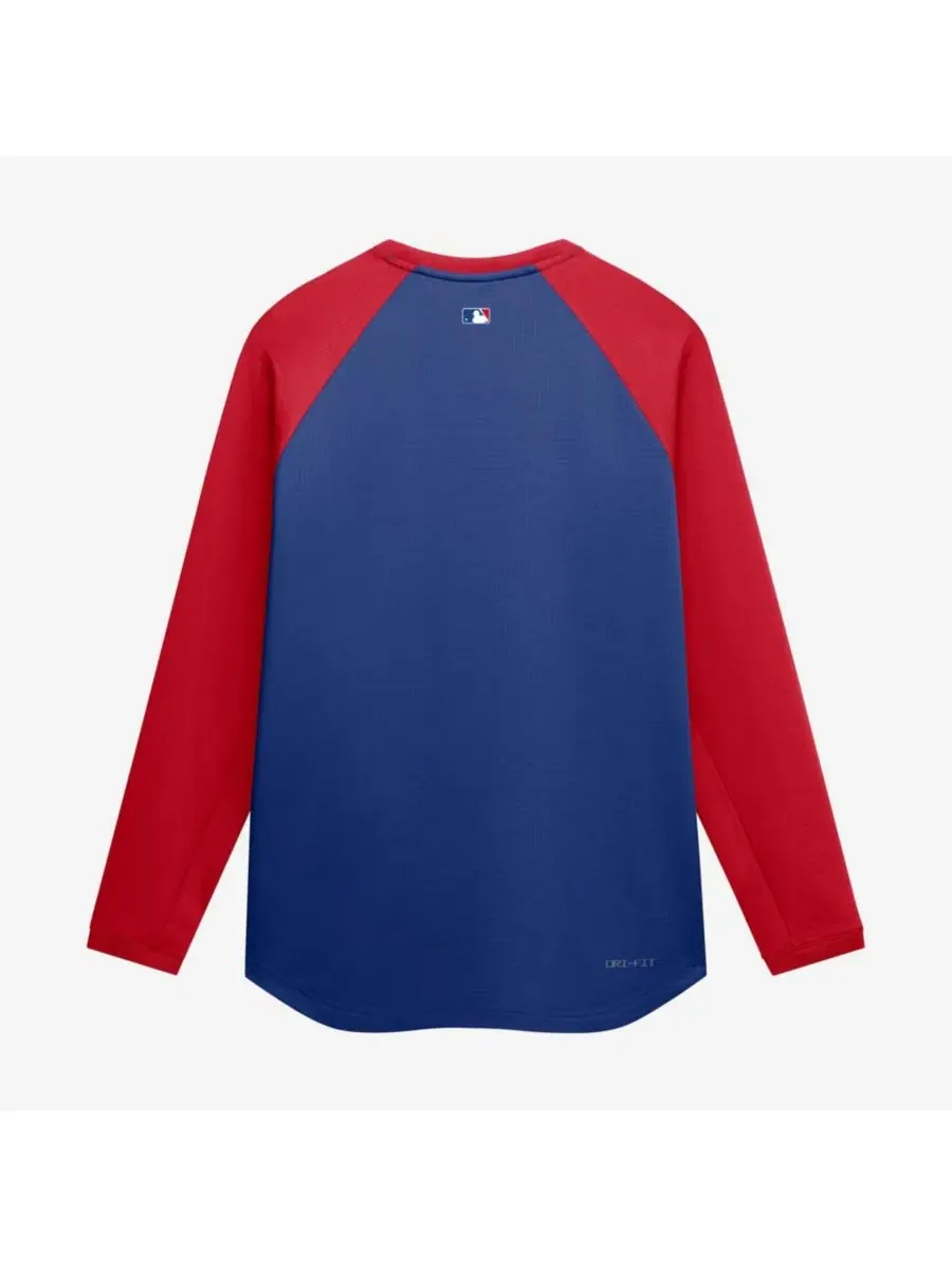 Свитшот с регланом и длинным рукавом Philadelphia Phillies Authentic Collection Nike — изображение 4 из 5, красный