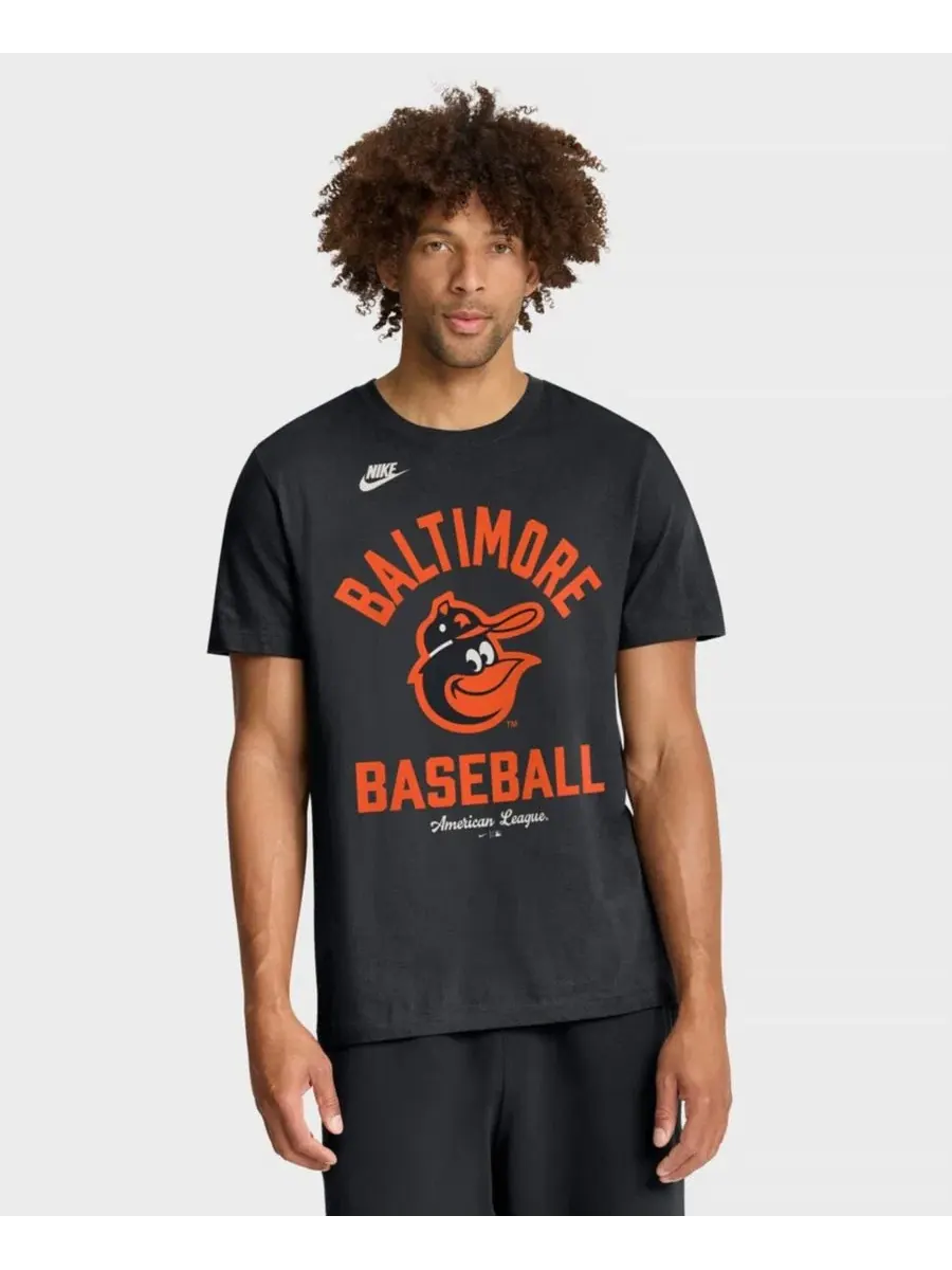 Футболка с ретро-принтом Baltimore Orioles Nike — изображение 1 из 4, черный
