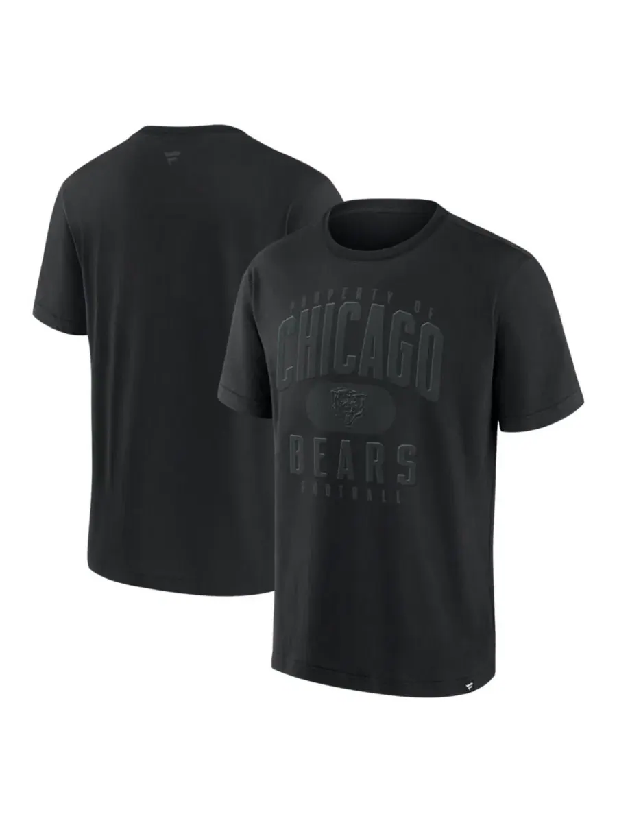 Футболка мужская с принтом Chicago Bears Black Out Fanatics — изображение 1 из 3, черный