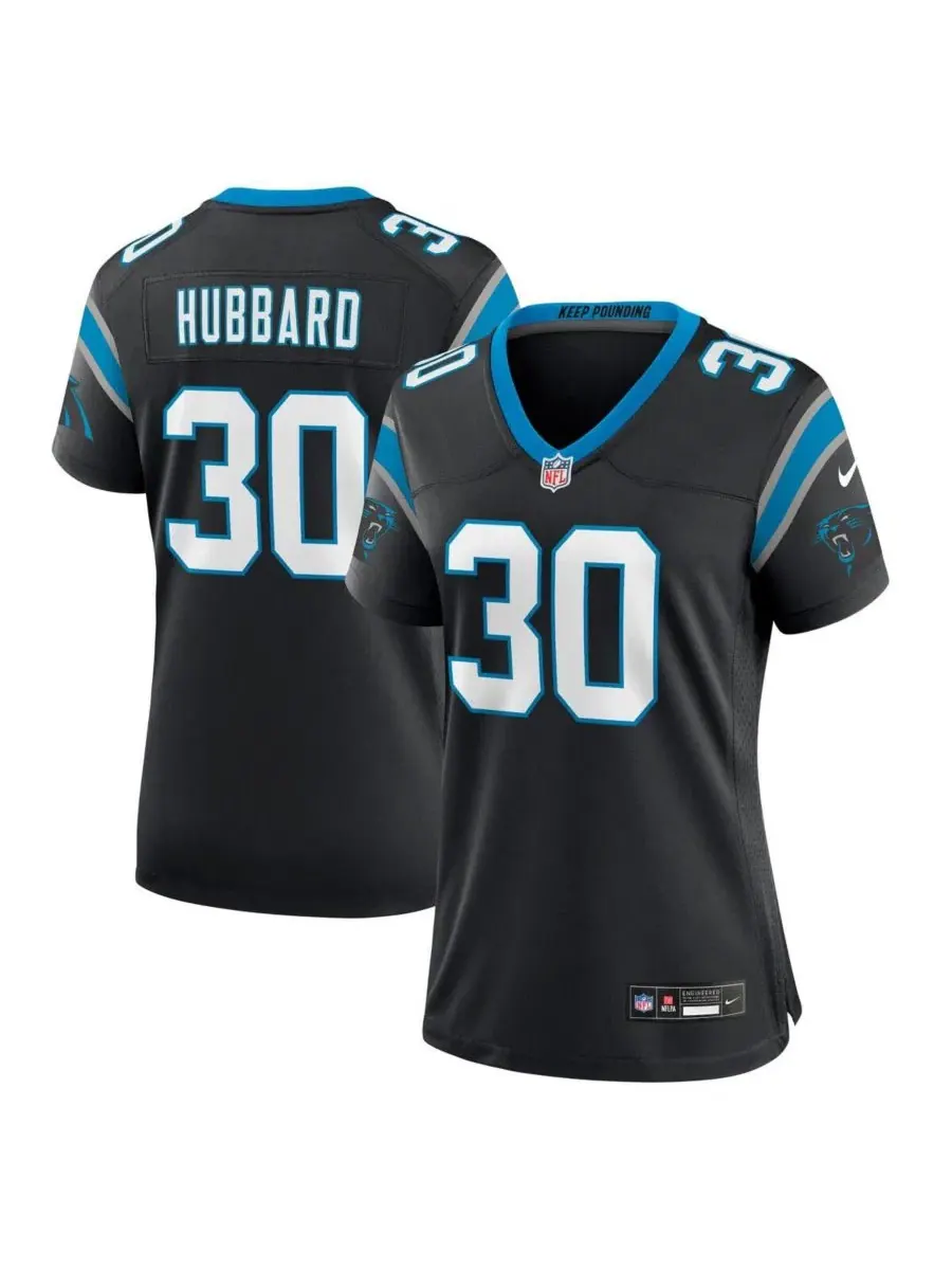 Женская футболка Nike Carolina Panthers Chuba Hubbard Black — изображение 1 из 3, черный