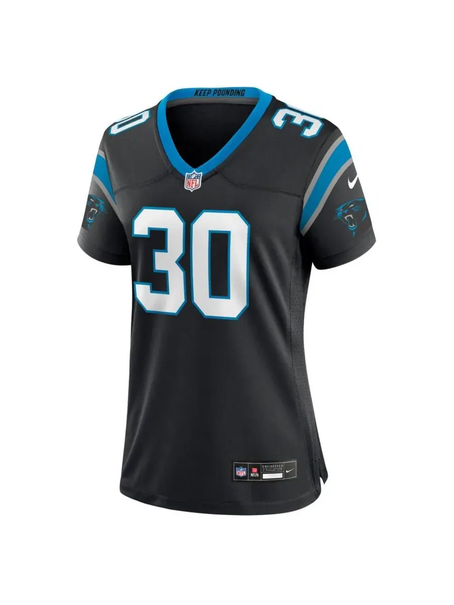 Женская футболка Nike Carolina Panthers Chuba Hubbard Black — изображение 2 из 3, черный