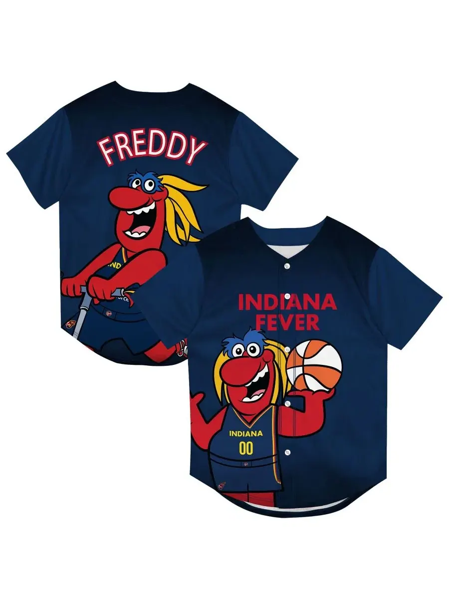 Детская футболка-джерси с принтом Indiana Fever Mascot Friend Outerstuff — изображение 1 из 3, темно-синий