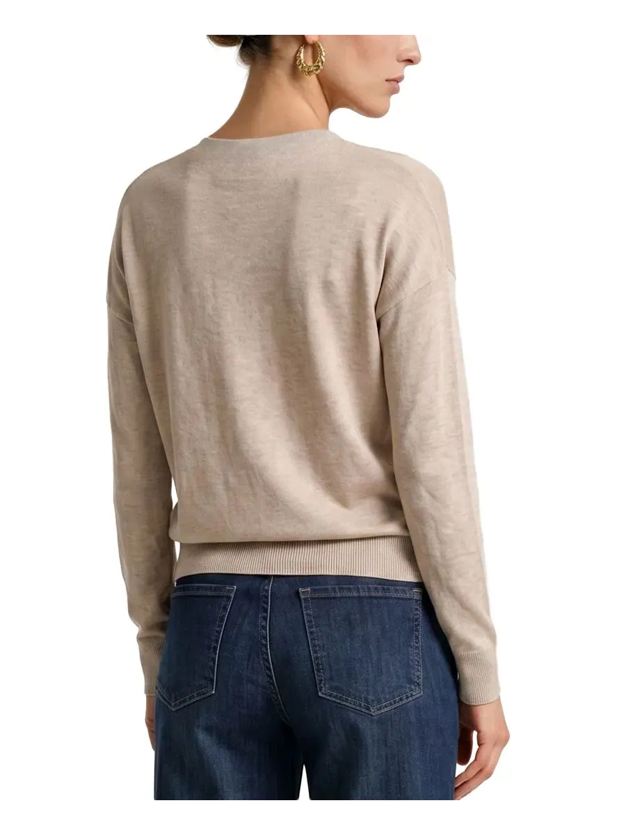 Пуловер с капюшоном из атласа и трикотажа Petite Cowl Neck Long-Sleeve Satin Pullover Liverpool Los — изображение 3 из 3