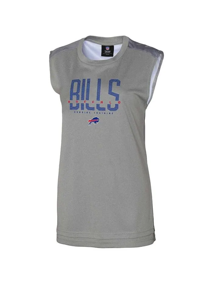 Женская серая майка Buffalo Bills No Sweat Outerstuff — изображение 3 из 3, серый