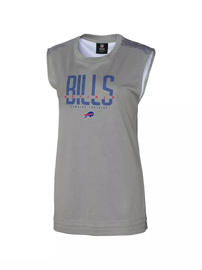 Женская серая майка Buffalo Bills No Sweat Outerstuff — изображение 3 из 3