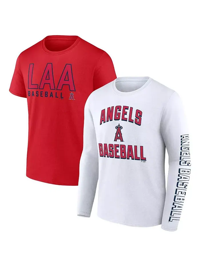 Мужской набор из двух футболок Los Angeles Angels в красно-белой гамме Fanatics — изображение 1 из 4